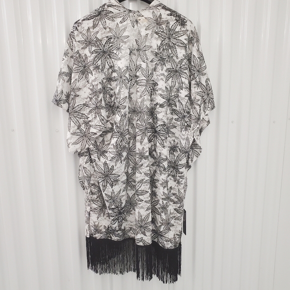 Janice Tropical Floral Cover Up with Fringe - Picture 2 of 10